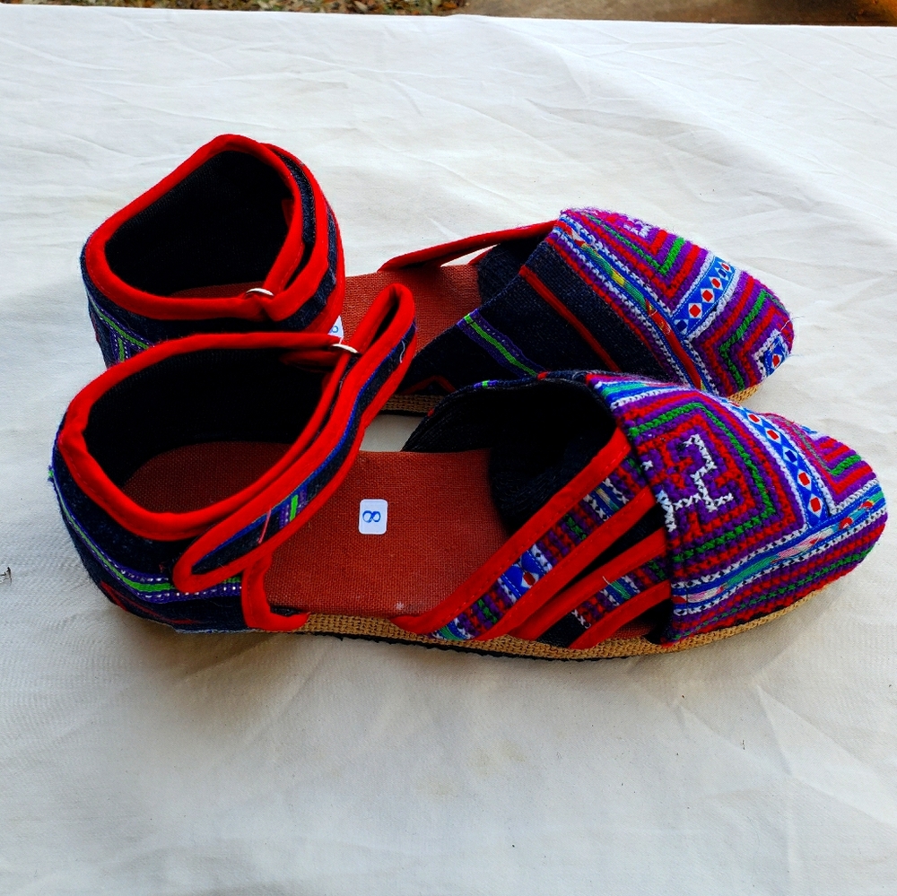 Handmade Shoes - Hmong Tribe fabric - 8w